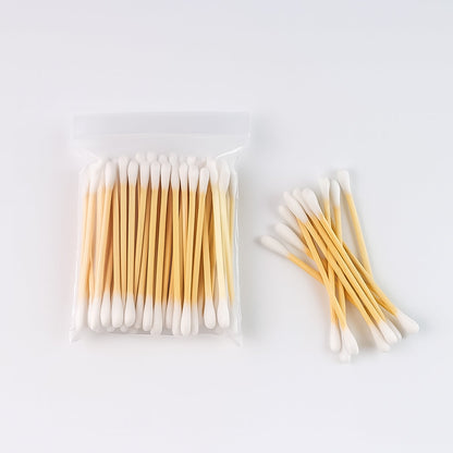 Zero-waste wooden cotton buds in a resealable pouch for convenience