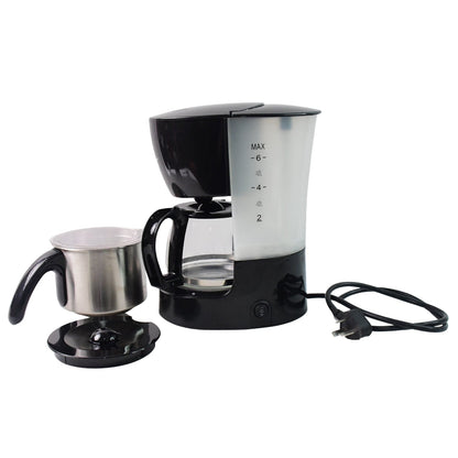 Side view of compact and stylish automatic drip coffee maker