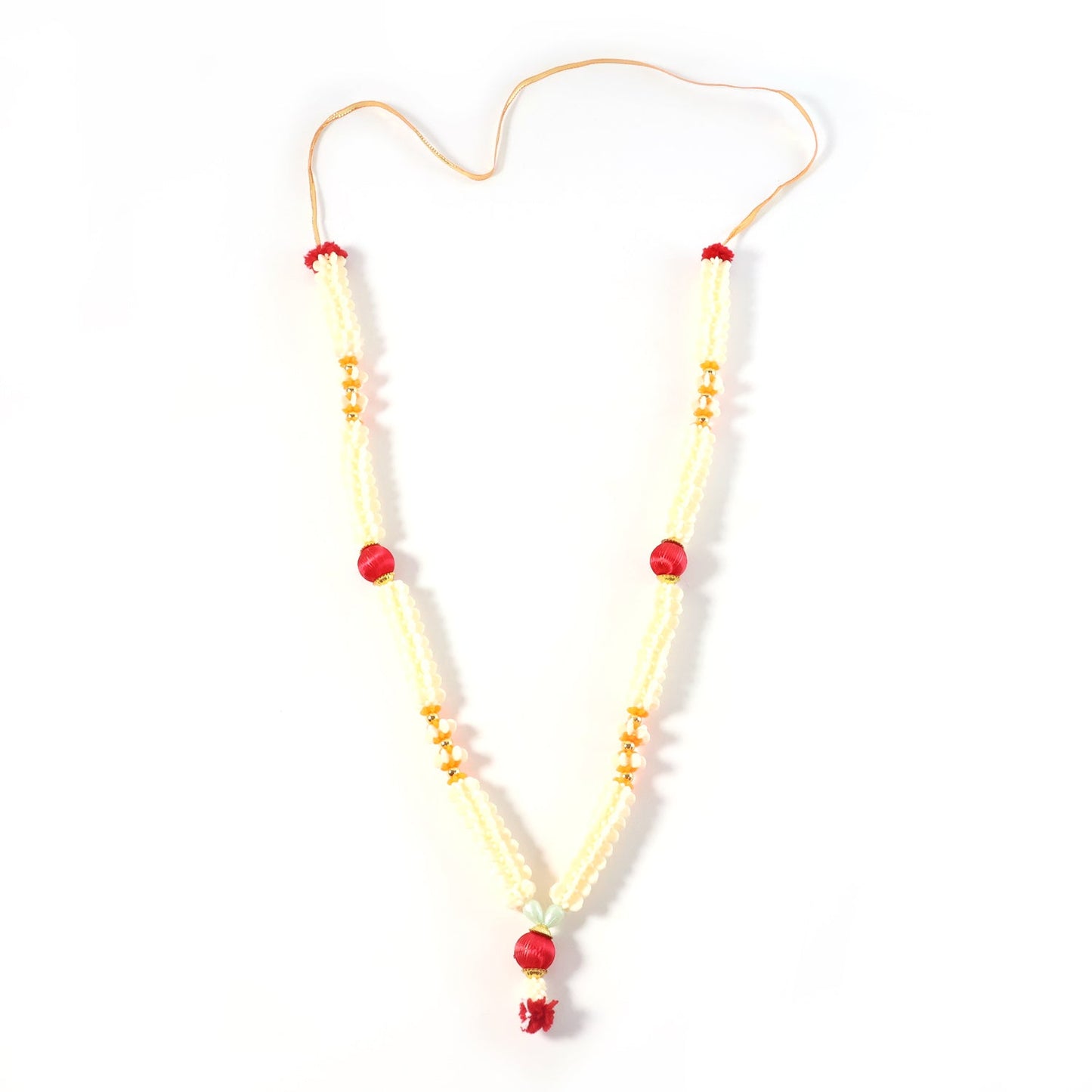 Festive floral decorative pooja garland for Hindu worship rituals