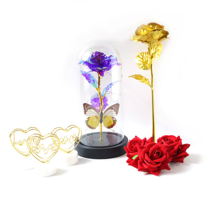 Heart-shaped LED décor lighting in romantic gift set