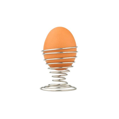 Egg stand with spiral wire design made of durable stainless steel