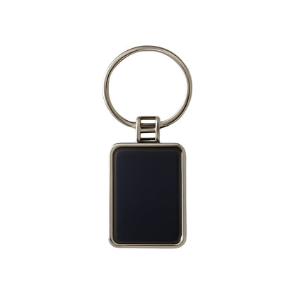 Black bar luxe metal key tag in rectangular design