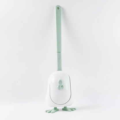 Curved silicone toilet brush designed for deep cleaning