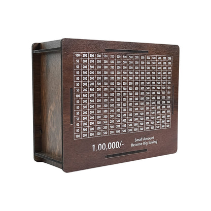 Wooden money save box piggy bank with a friendly snout design