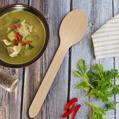 Sturdy birchwood wooden tea spoon ideal for hot and cold beverages