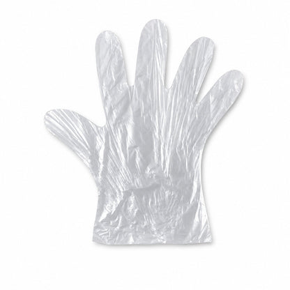 Hygienic disposable transparent plastic gloves