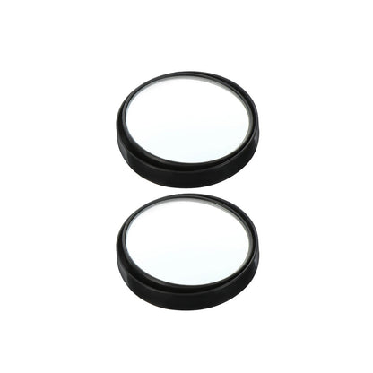 Pair of universal car blind spot convex mirrors with adhesive backing