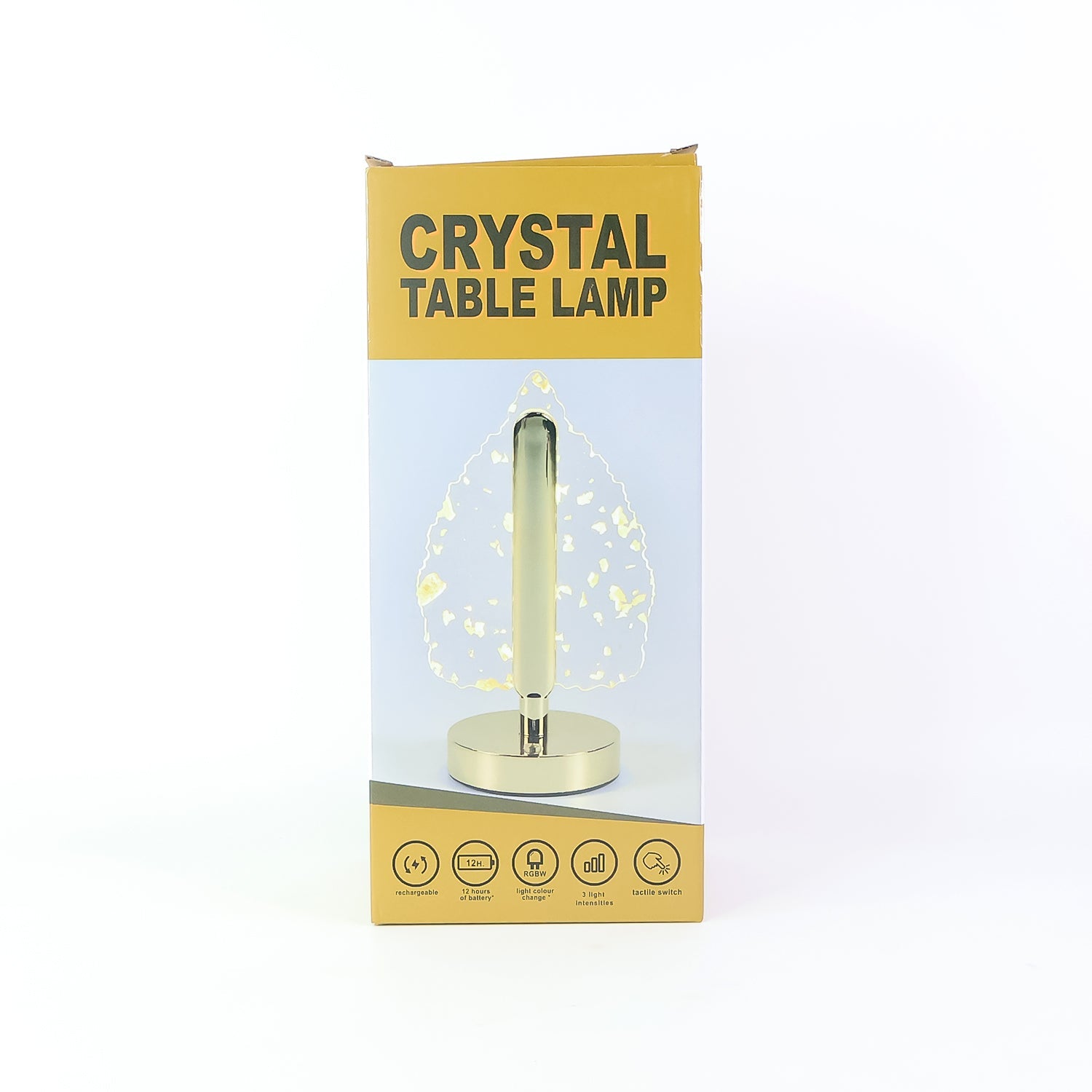Plastic LED table lamp with glowing leaf-inspired shade