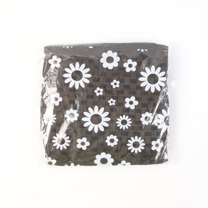 Dustproof LPG cylinder cover featuring black and white floral design