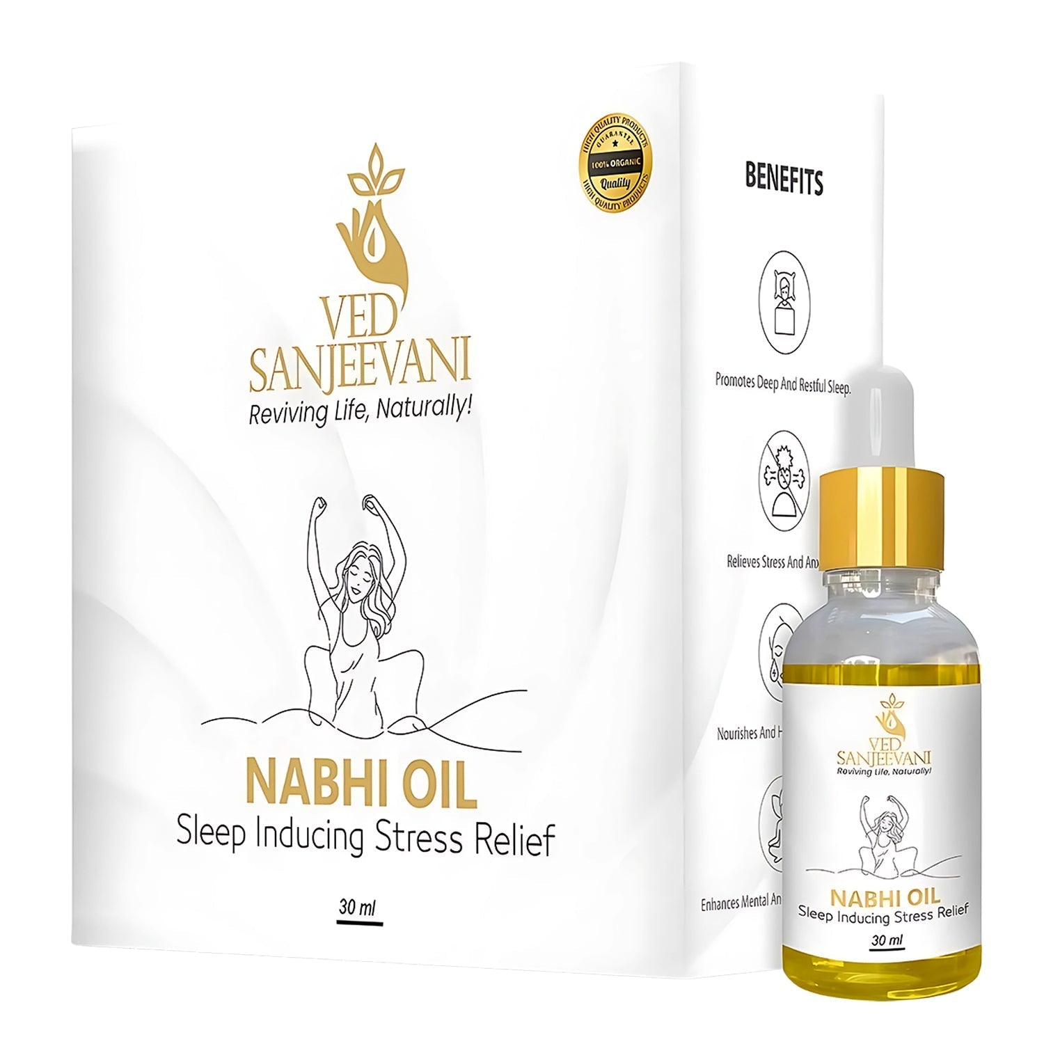 Calm Nabhi Oil natural formula for stress relief and sleep enhancement