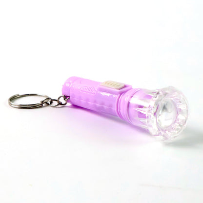 Durable plastic body of Mini LED keychain flashlight torch in translucent finish