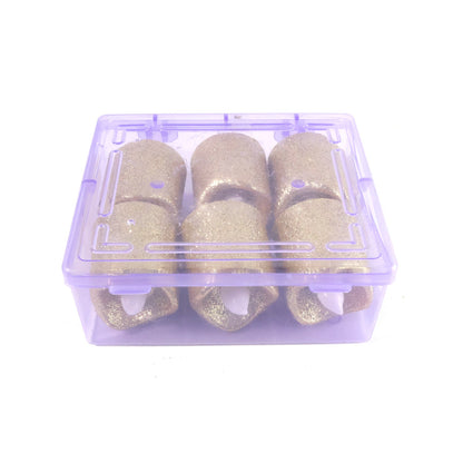 Group of six glitter LED tealight candles perfect for festive décor and mood lighting