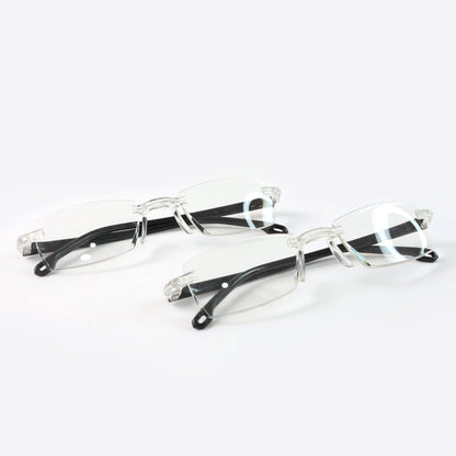 Pair of rimless reading glasses ideal for daily use and reduced eye strain