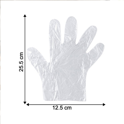 Pack of 100 disposable plastic gloves, durable and easy to wear