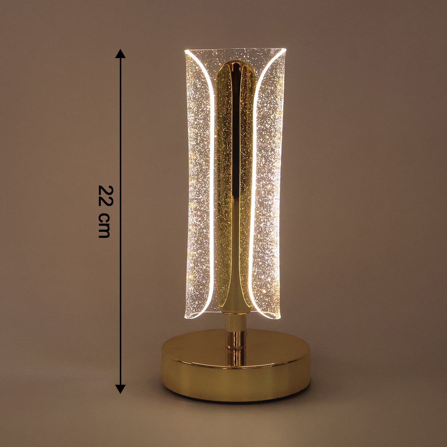 Luxury crystal table lamp providing soft warm LED illumination