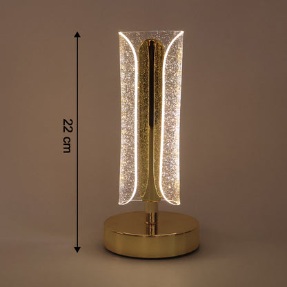 Luxury crystal table lamp providing soft warm LED illumination