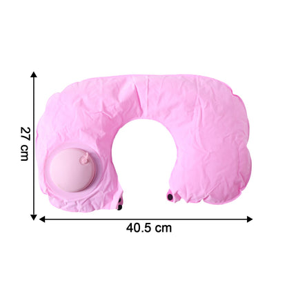 Inflatable travel neck pillow highlighting U-shape ergonomic design