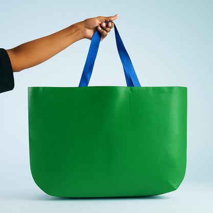 Carrying eco-friendly large shopping tote bag with comfortable shoulder straps