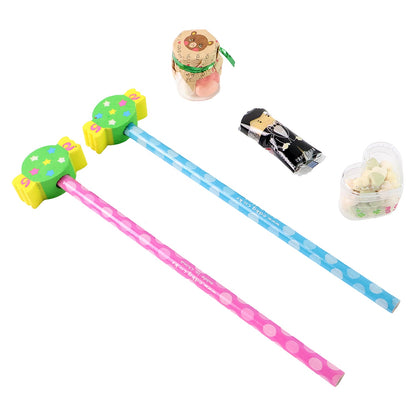 Fun Candy Pencil Kit for kids with decorative soft foam toppers and accessories