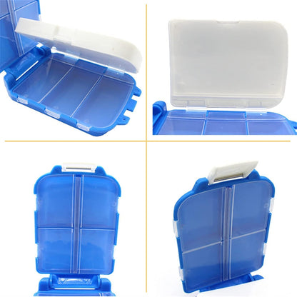 Compact snap-lock pill organizer box for travel