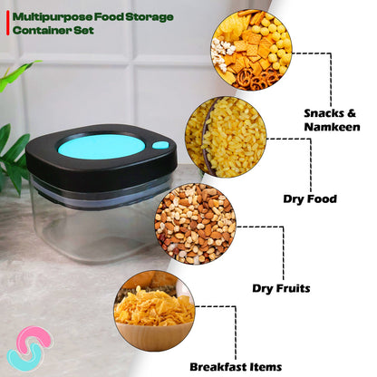 Compact airtight kitchen storage container with transparent design