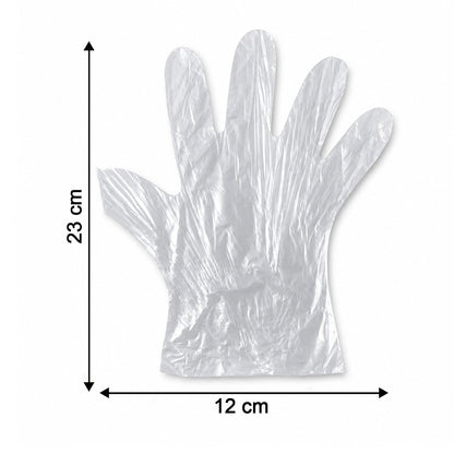 Packaging of disposable plastic gloves for hygienic tasks