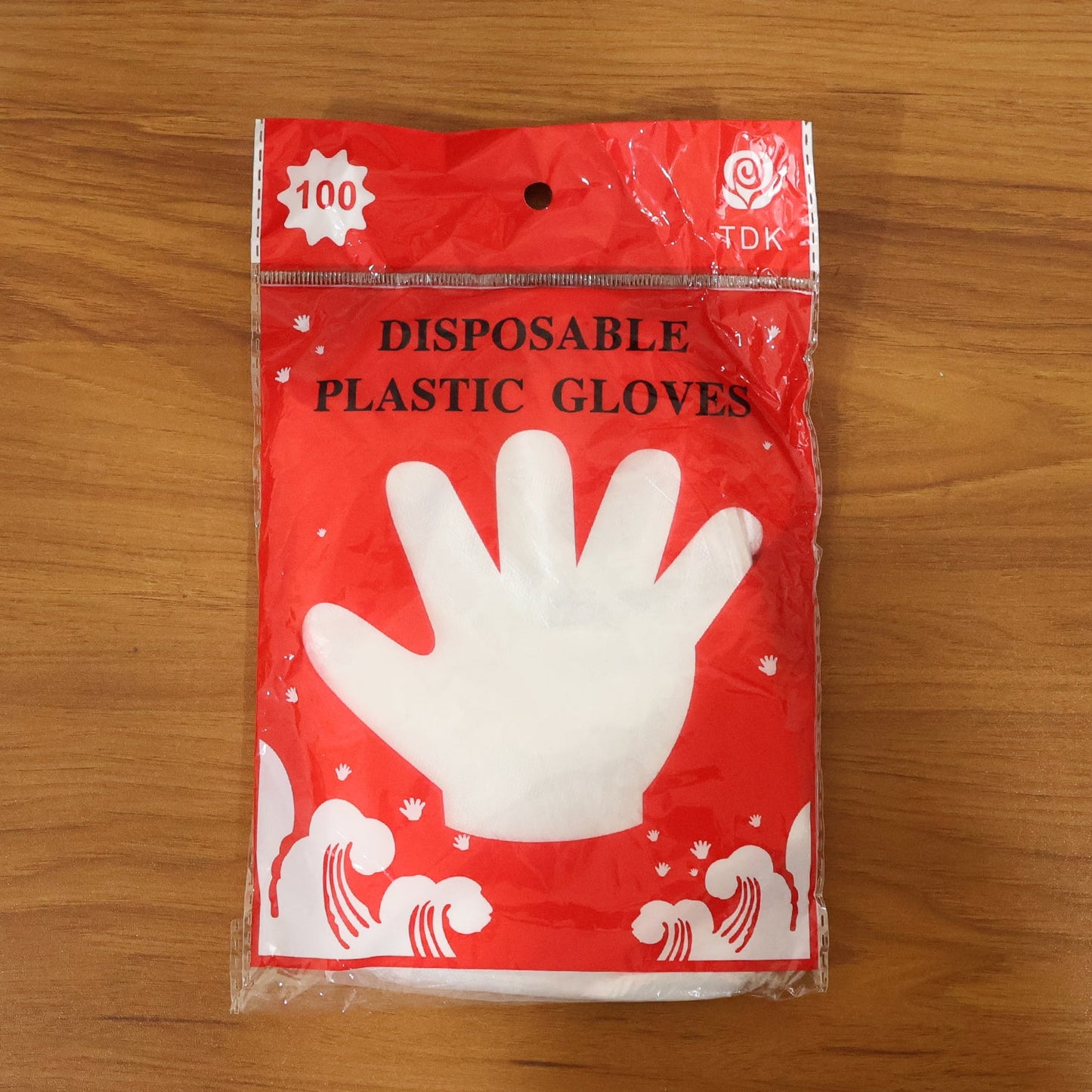 Transparent gloves sealed in packaging for food and cleaning tasks
