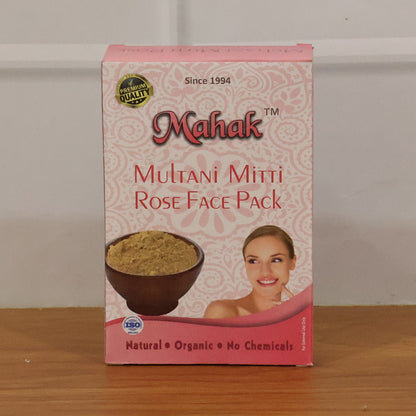 Close-up texture of herbal Multani Mitti and Rose face pack