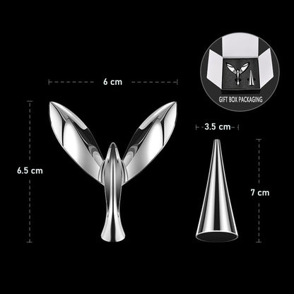 Stylish black rotating bottle opener with bird design and magnetic catcher