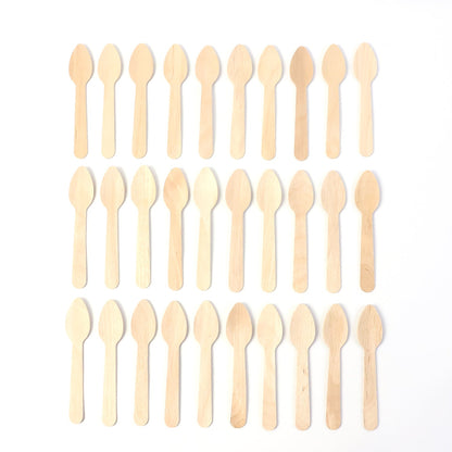 Lightweight natural wooden tea spoon 110mm pack of 30 for coffee and tea
