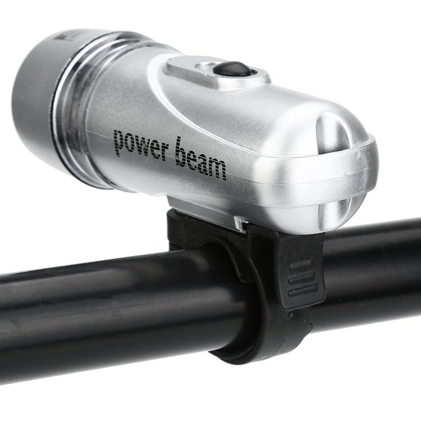 Side profile of the compact LED bicycle headlight with adjustable mount.
