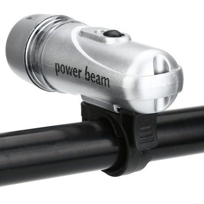 Side profile of the compact LED bicycle headlight with adjustable mount.