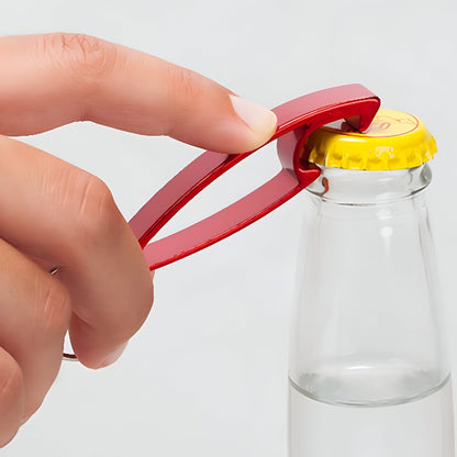 Portable bottle opener keychain suitable for travel and daily use