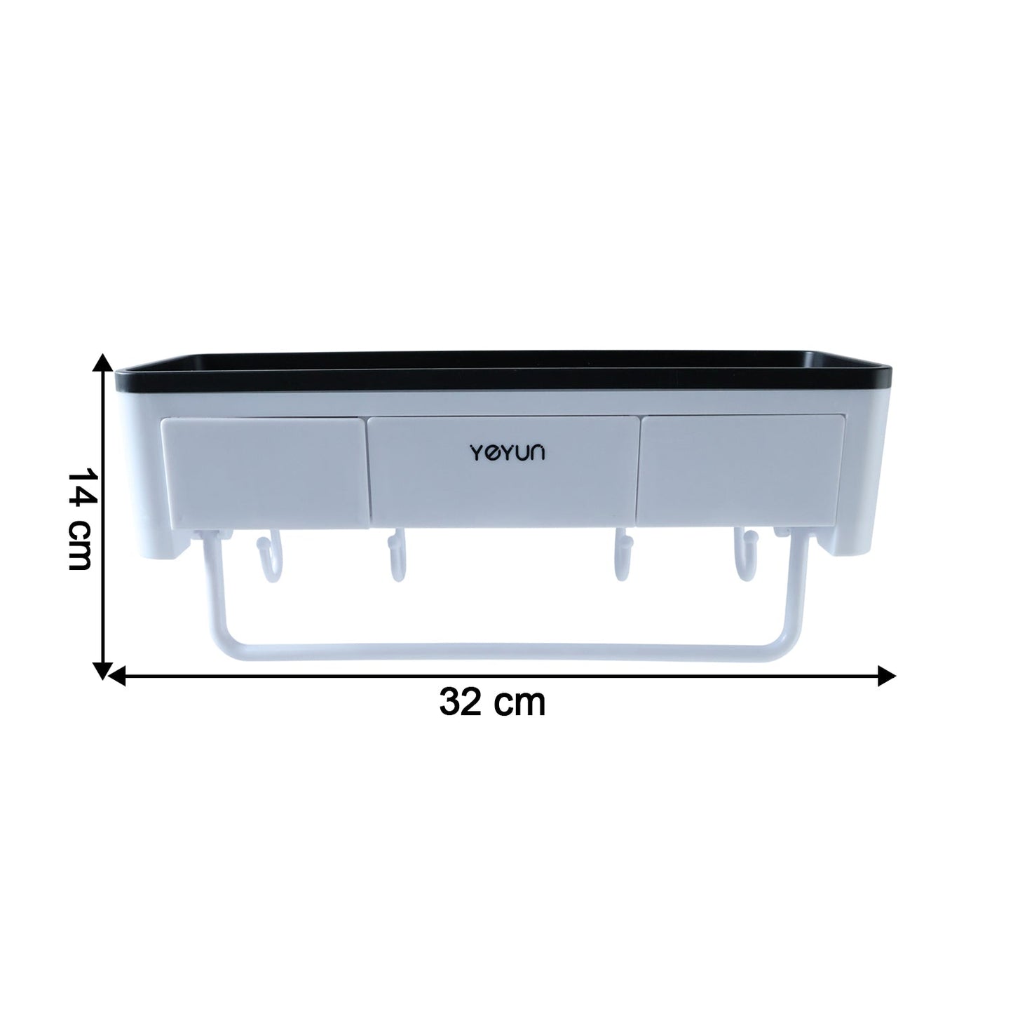 Neutral image of bathroom storage rack