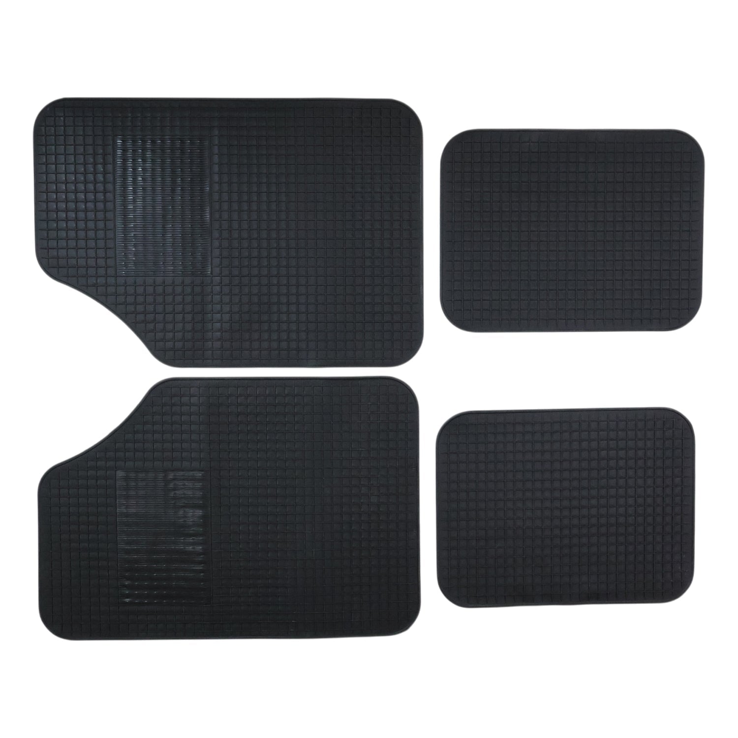 Universal vehicle interior protection mats in all-weather durable rubber
