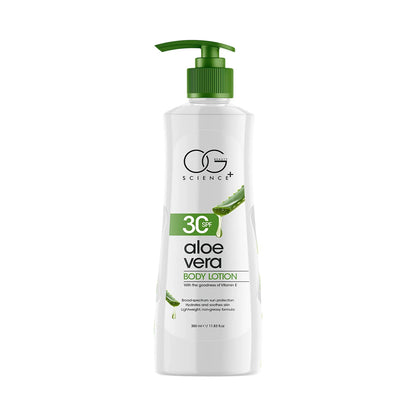 Bottle of Aloe Vera enriched nourishing body lotion by OG Beauty