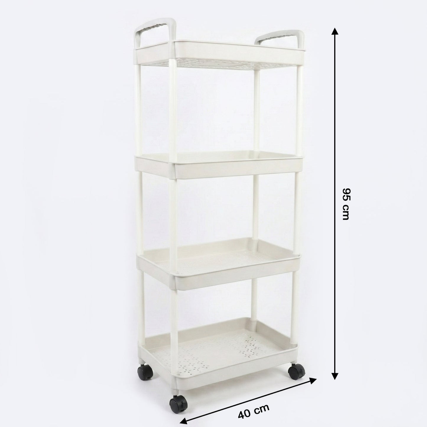 Kitchen rack trolley with mobility and stable design