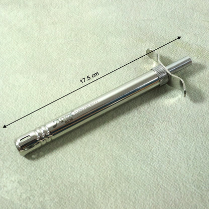 Stainless steel manual gas stove spark lighter showing ignition tip