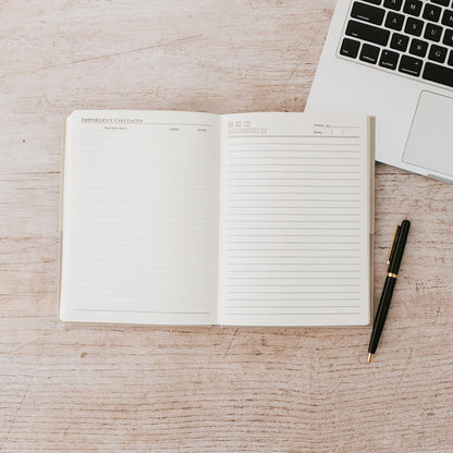 Closed durable hardbound diary notebook ideal for daily use