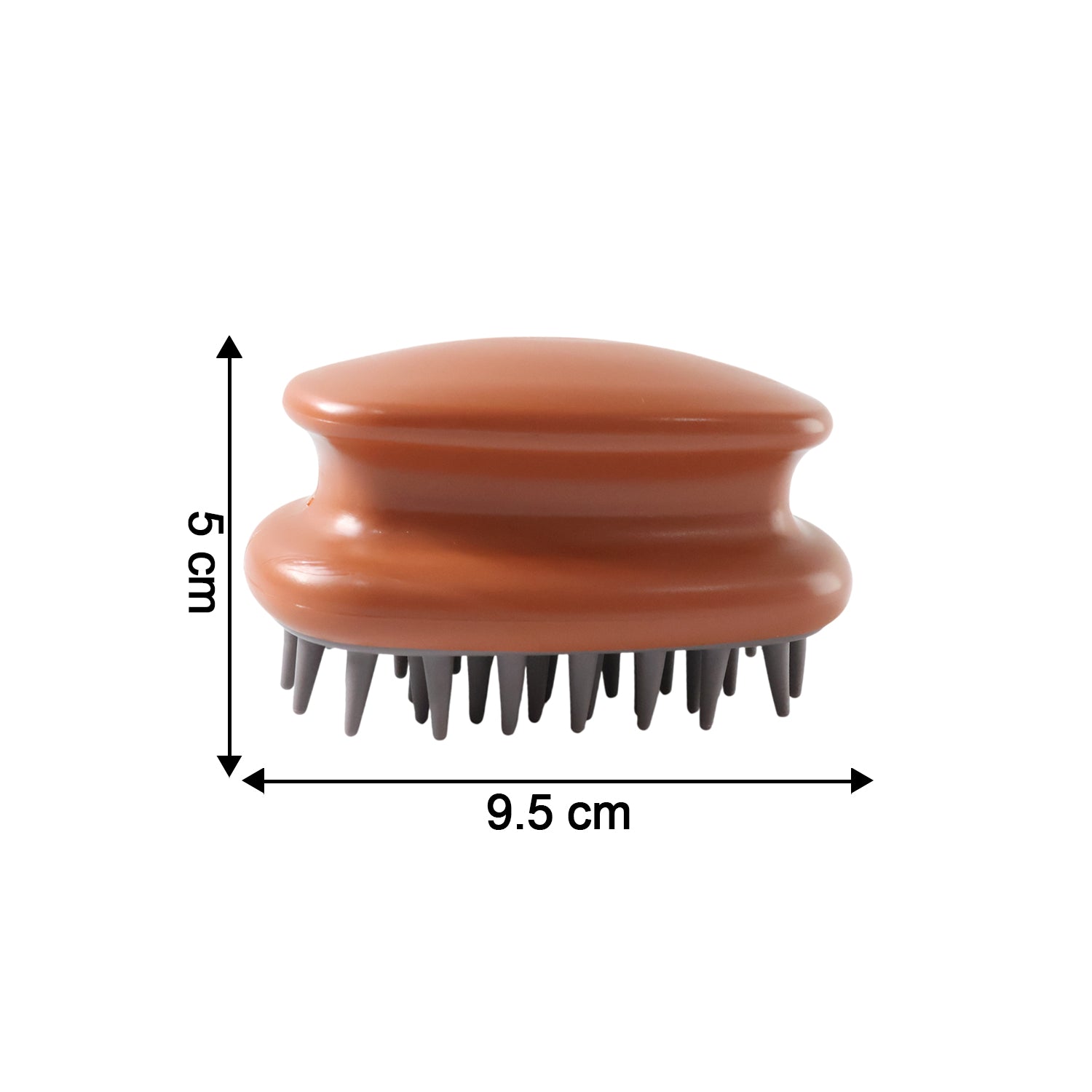 Detailed close-up of flexible bristles on scalp massage brush