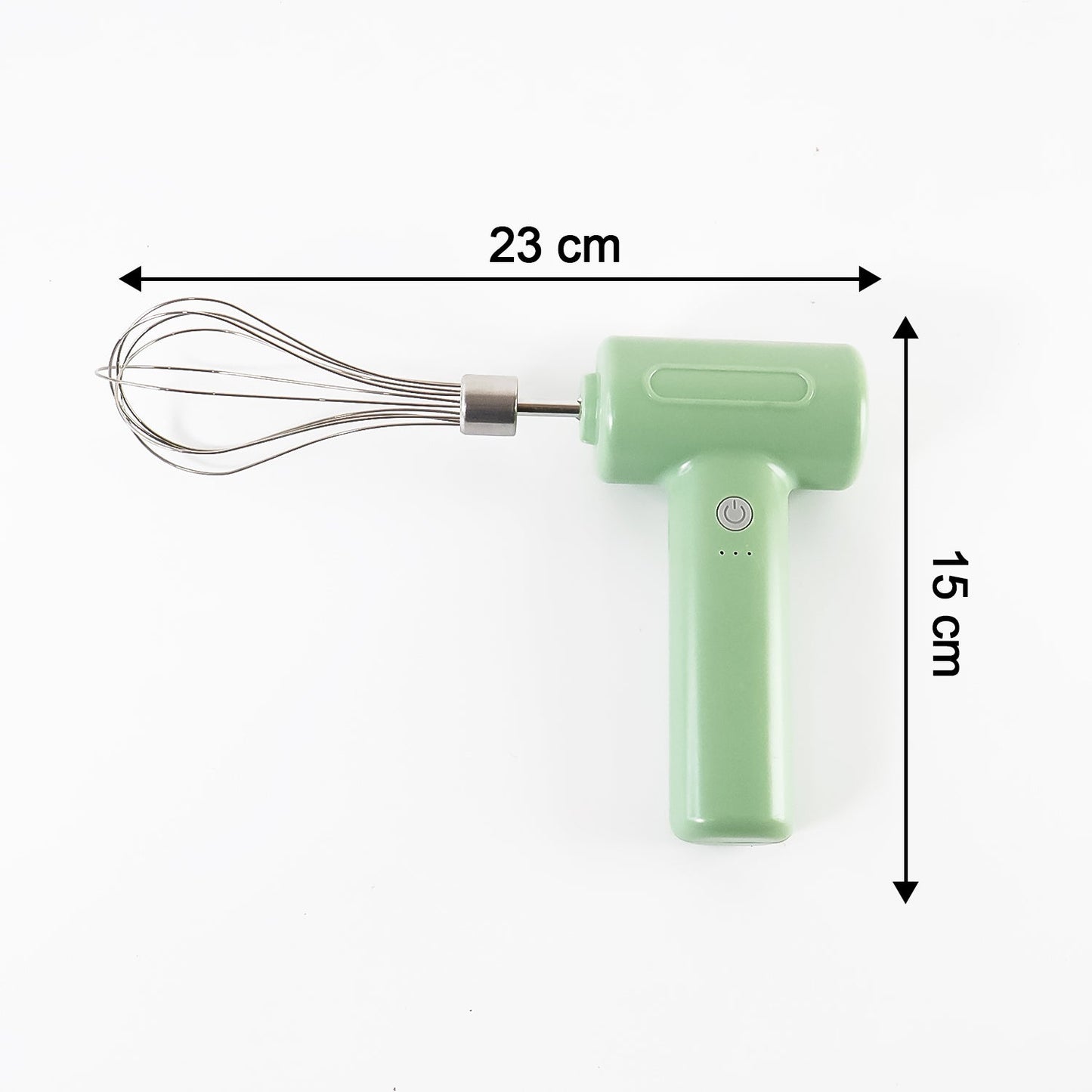 Detached stainless-steel balloon whisk for easy cleaning and versatility.