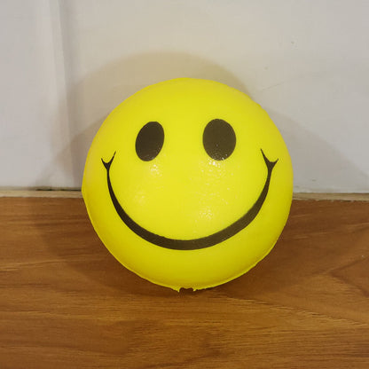 Cute smiley face foam stress ball for relaxation and therapy