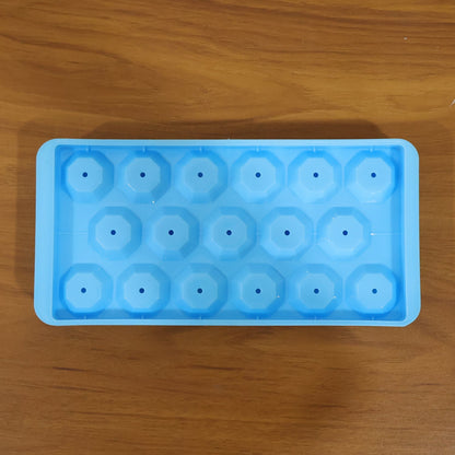 Square ice cubes in flexible tray for freezer use