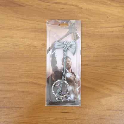 Detailed 3D axe keychain accessory crafted from premium zinc alloy metal
