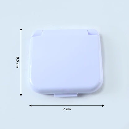 Specifications label on the compact portable sewing kit case