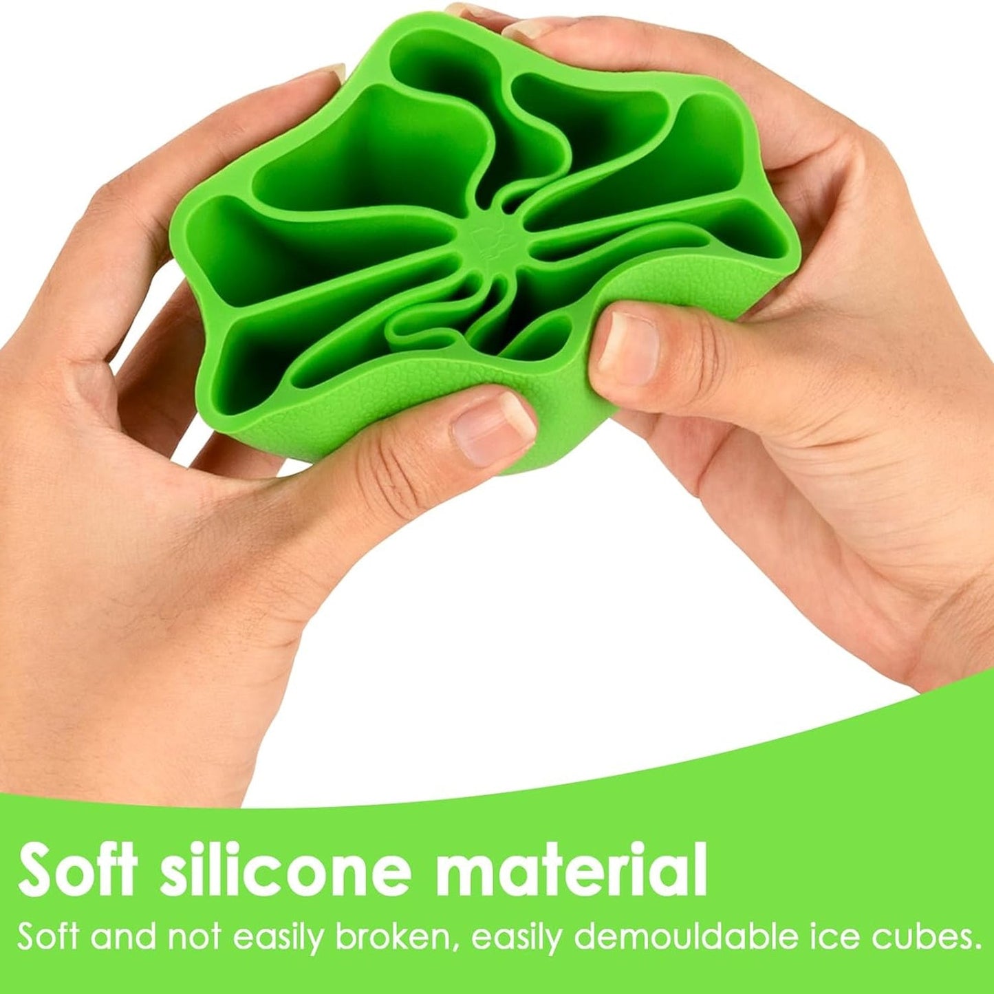 Close-up of lemon wedge silicone ice cube tray adding fun to fruit fizz drinks