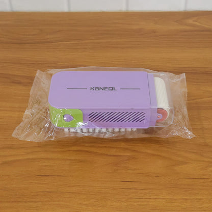 Ergonomic handheld cleaning brush with integrated roller scrubber