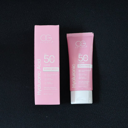OG Beauty Science Hyaluronic Sunscreen tube with cap opened