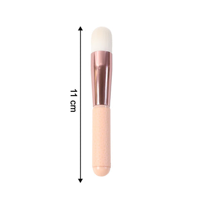 Ergonomic handle of soft makeup brush offering comfortable grip for face blending