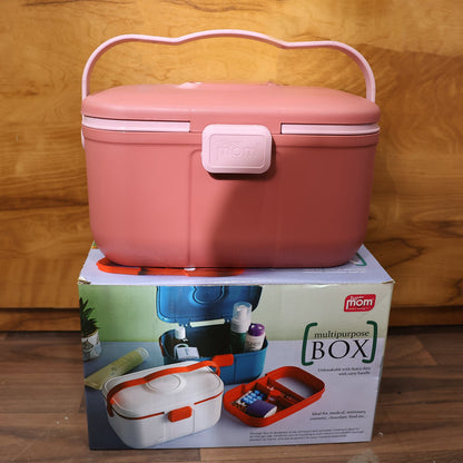 Strong and lightweight multipurpose organizer box with secure front lock
